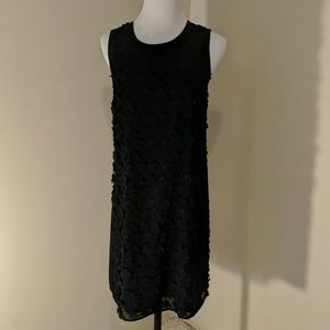 CeCe black floral shift dress sleeveless XS